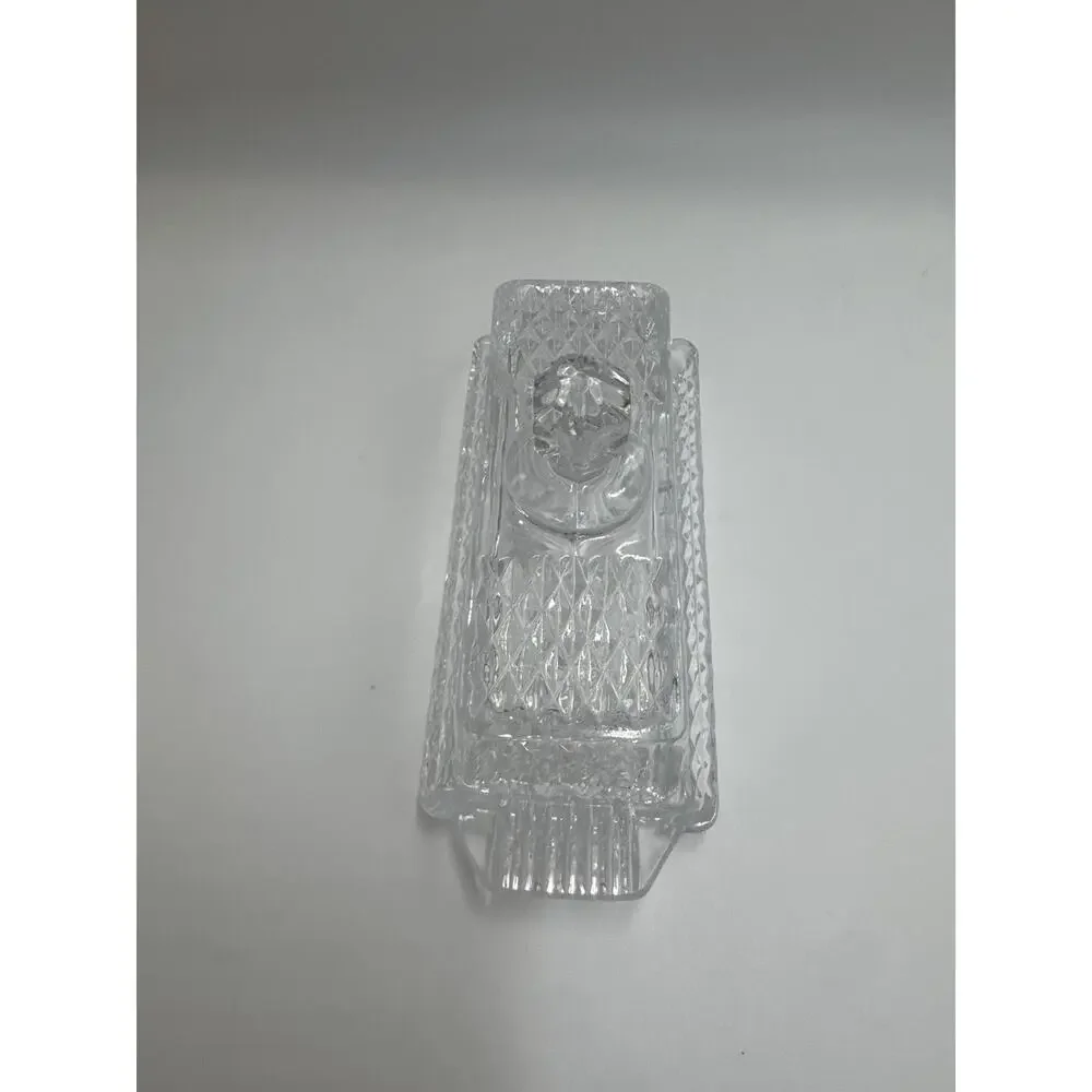 Federal Glass Windsor Style Pressed Glass Butter Dish with Lid Clear Glass